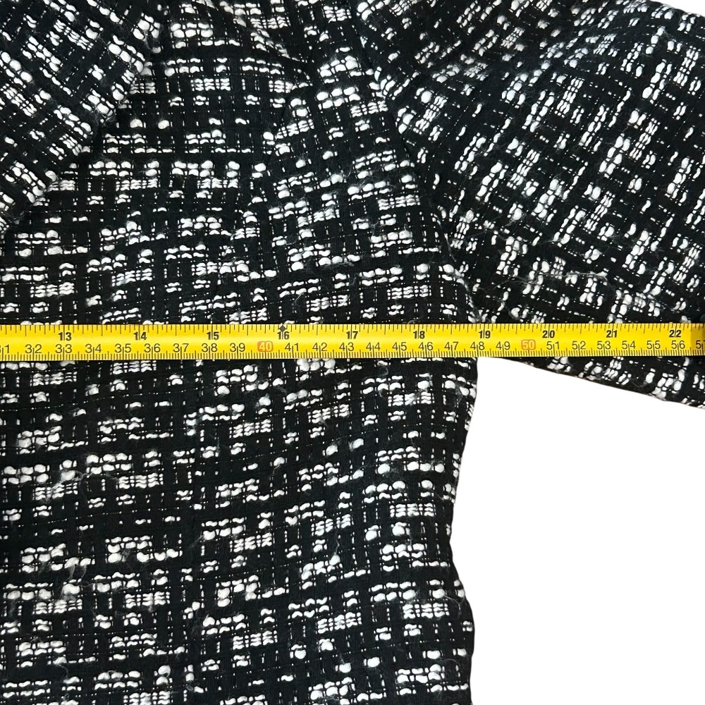 Maeve Black & White Tweed Blazer with Gold Buttons - Picture 10 of 13